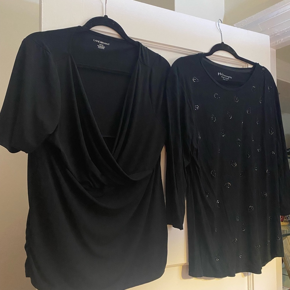 Plus Size Bundle! Lane Bryant Faux Wrap 14/16, Philosophy Long Sleeve 1X